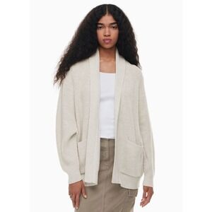 Aritzia Wilfred Free Travel Cardigan Shaker Stitch Beige Oatmeal XS Oversized